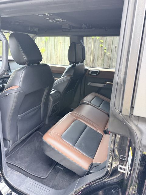 Rear bench and headrests of a Ford Bronco after cleaning